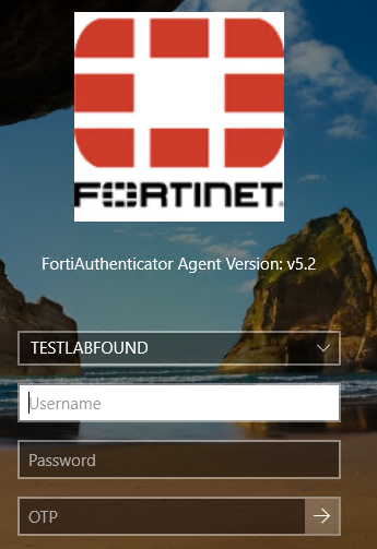 FortiAuthenticator Agent Login fields