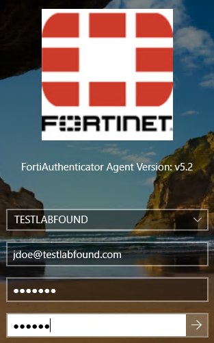 Testing login with FortiAuthenticator Agent
