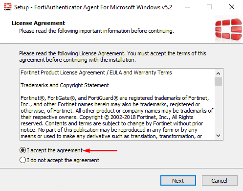 FortiAuthenticator Windows Agent Install - Step 1