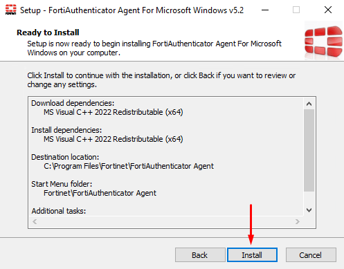 FortiAuthenticator Windows Agent Install - Step 5