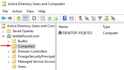 Domain computers added to the Windows AD