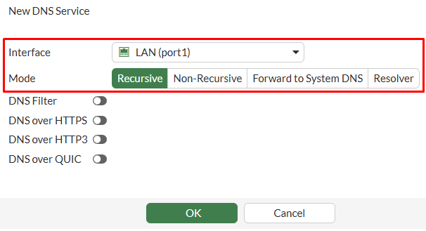 Configuring FortiGate interface as DNS server in recursive mode