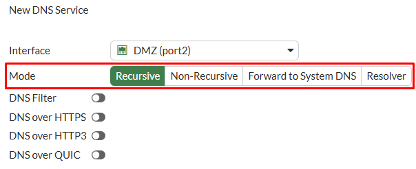 DNS Server modes in FortiGate