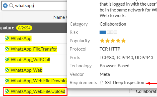 Check If an Application Requires Deep Inspection