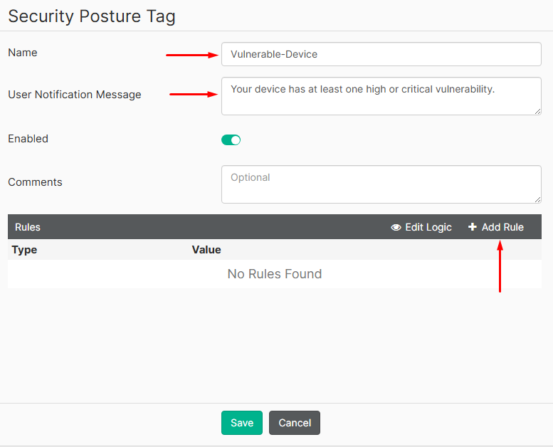 Create new security posture tag on FortiClient EMS
