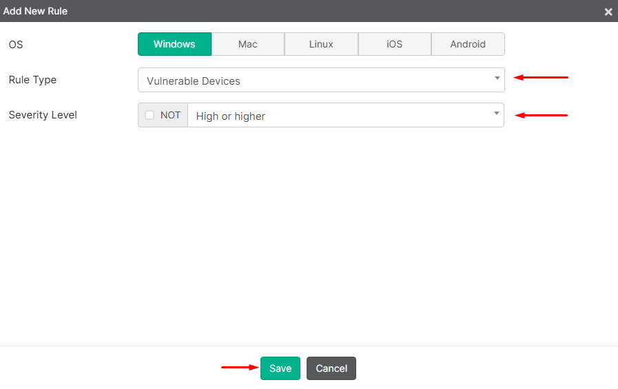 Create new security posture tag rule on FortiClient EMS