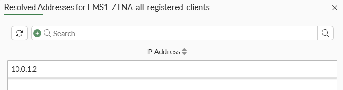 Resolved address details on FortiGate