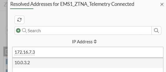 View resolved addresses of security posture tag Telemetry Connected on FortiGate