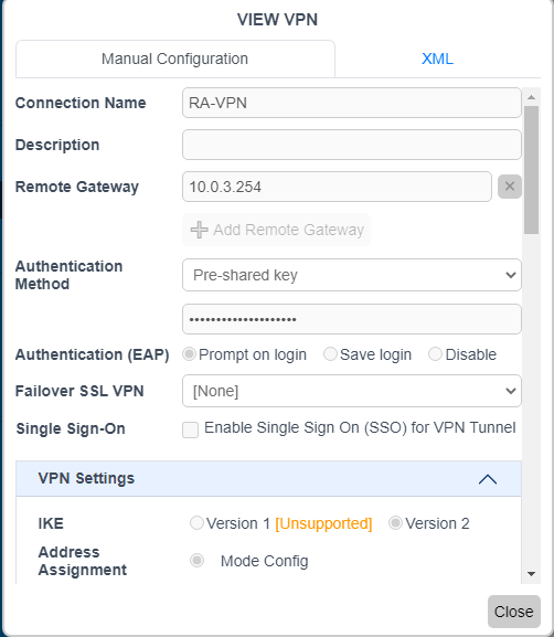 IPsec VPN dialup configuration on FortiClient