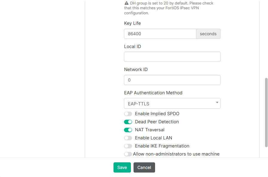 FortiClient EMS remote access profile Phase 1