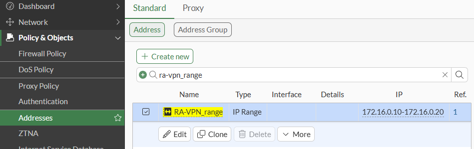 Address generated by IPsec VPN wizard on FortiGate