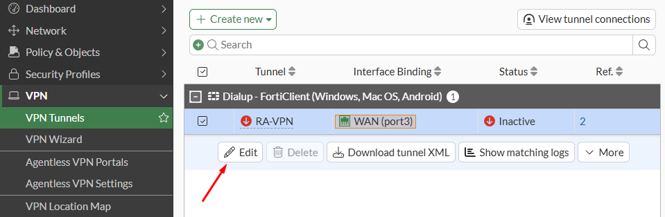 FortiGate IPsec VPN Dialup