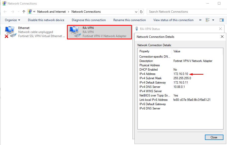 Windows IPsec tunnel dialup interface