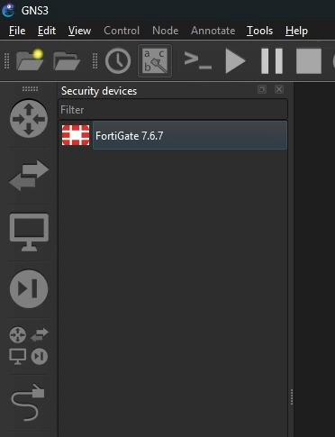GNS3 FortiGate template