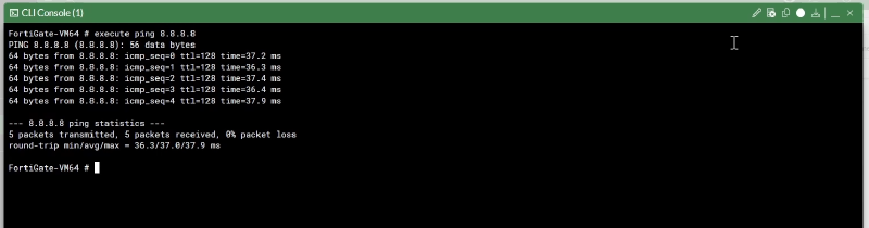 FortiGate execute ping on console