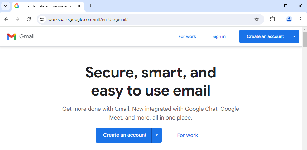 Gmail access allowed based on internet service