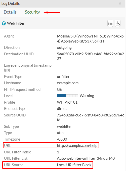 Restrict URL access for HTTP on FortiGate traffic log