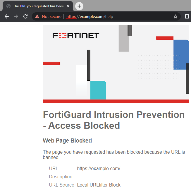 Restrict URL access for HTTPS on FortiGate block message