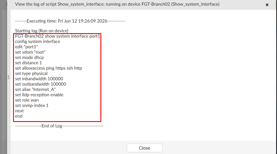 Running a script on Remote FortiGate directly (via CLI)